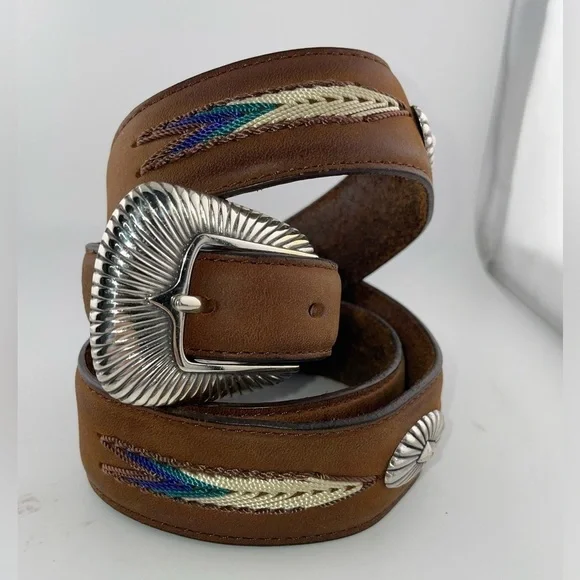 Tony Lama Mens The Duke Center Applique Brown Western Belt 40​​​​​​​​​​​​ - Picture 3 of 10